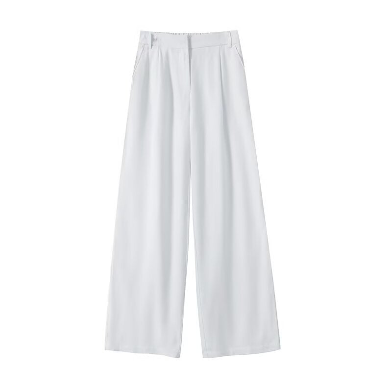 High waist slimming wide leg pants linen casual pants for women