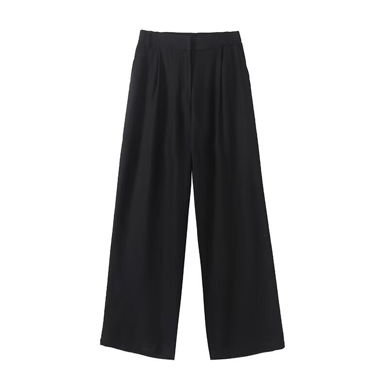 High waist slimming wide leg pants linen casual pants for women